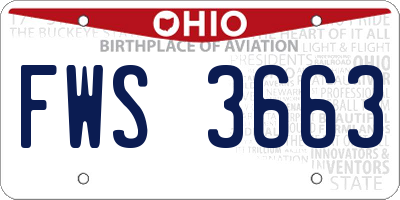 OH license plate FWS3663