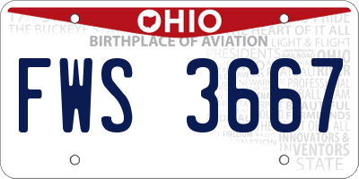 OH license plate FWS3667