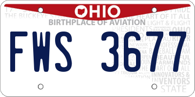 OH license plate FWS3677