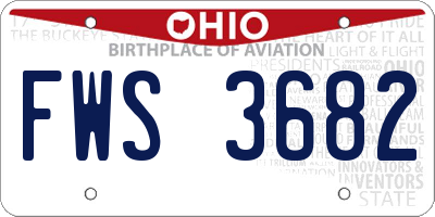 OH license plate FWS3682