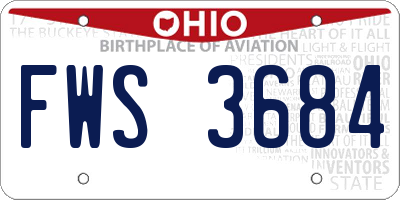 OH license plate FWS3684