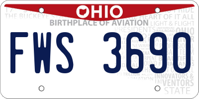 OH license plate FWS3690