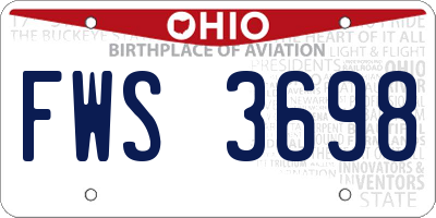OH license plate FWS3698