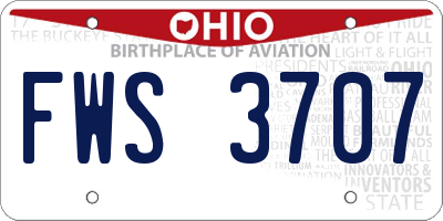 OH license plate FWS3707