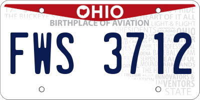 OH license plate FWS3712