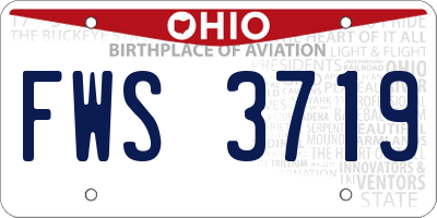 OH license plate FWS3719