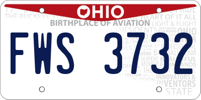 OH license plate FWS3732