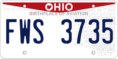 OH license plate FWS3735