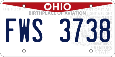 OH license plate FWS3738