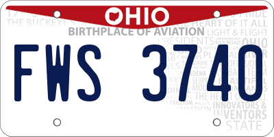 OH license plate FWS3740