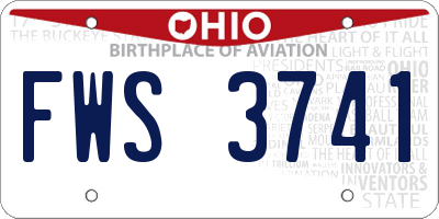 OH license plate FWS3741