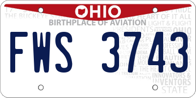 OH license plate FWS3743