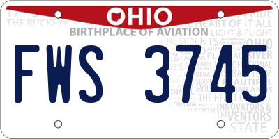 OH license plate FWS3745