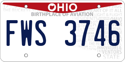 OH license plate FWS3746