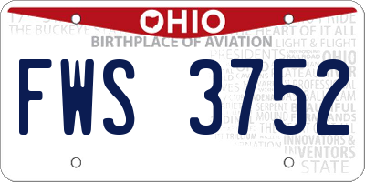 OH license plate FWS3752