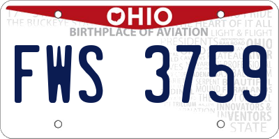 OH license plate FWS3759