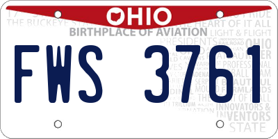OH license plate FWS3761