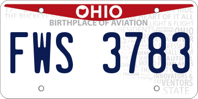 OH license plate FWS3783