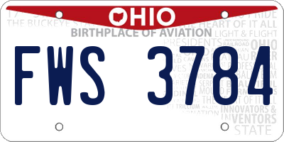 OH license plate FWS3784