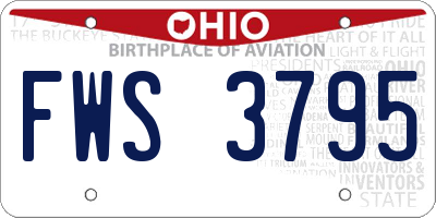 OH license plate FWS3795