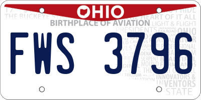 OH license plate FWS3796