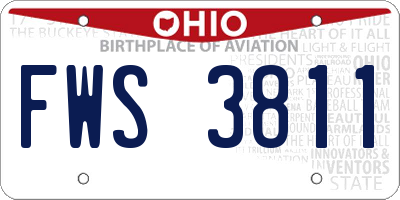 OH license plate FWS3811