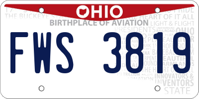 OH license plate FWS3819