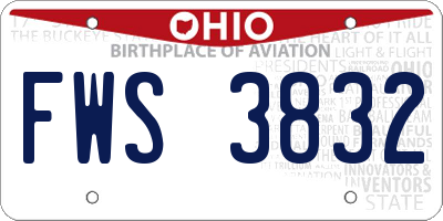 OH license plate FWS3832