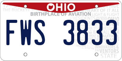 OH license plate FWS3833