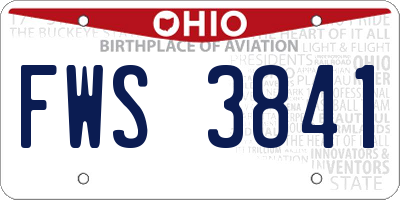 OH license plate FWS3841