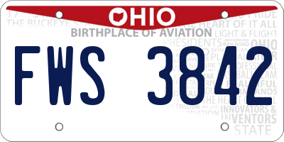 OH license plate FWS3842
