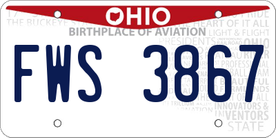OH license plate FWS3867
