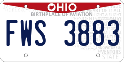 OH license plate FWS3883