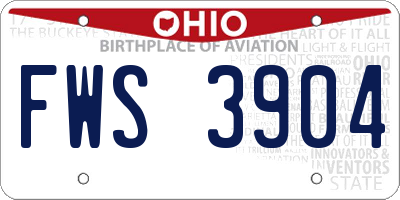 OH license plate FWS3904