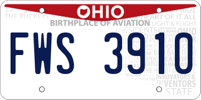 OH license plate FWS3910