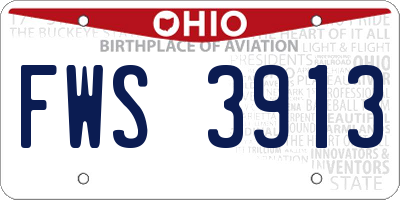 OH license plate FWS3913
