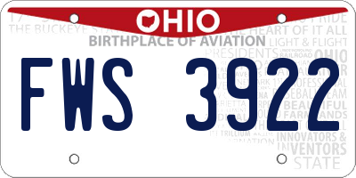 OH license plate FWS3922