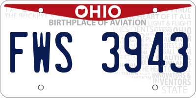 OH license plate FWS3943