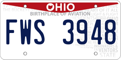 OH license plate FWS3948