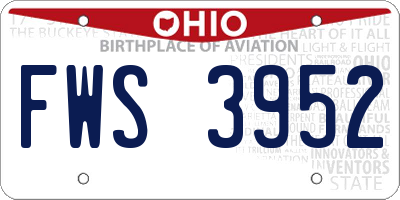 OH license plate FWS3952