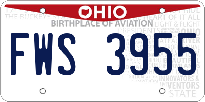 OH license plate FWS3955