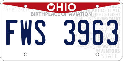 OH license plate FWS3963
