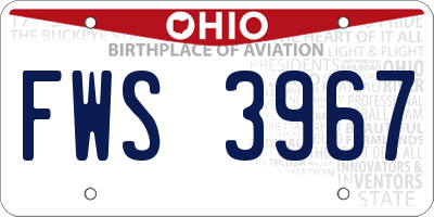 OH license plate FWS3967