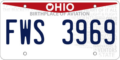 OH license plate FWS3969
