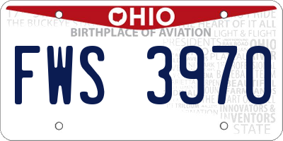 OH license plate FWS3970