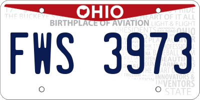 OH license plate FWS3973
