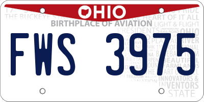 OH license plate FWS3975