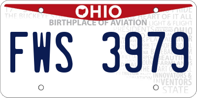 OH license plate FWS3979