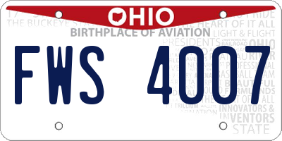 OH license plate FWS4007