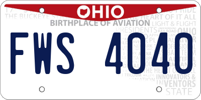 OH license plate FWS4040